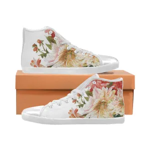Women's Petal Floral Print Canvas High Top Shoes
