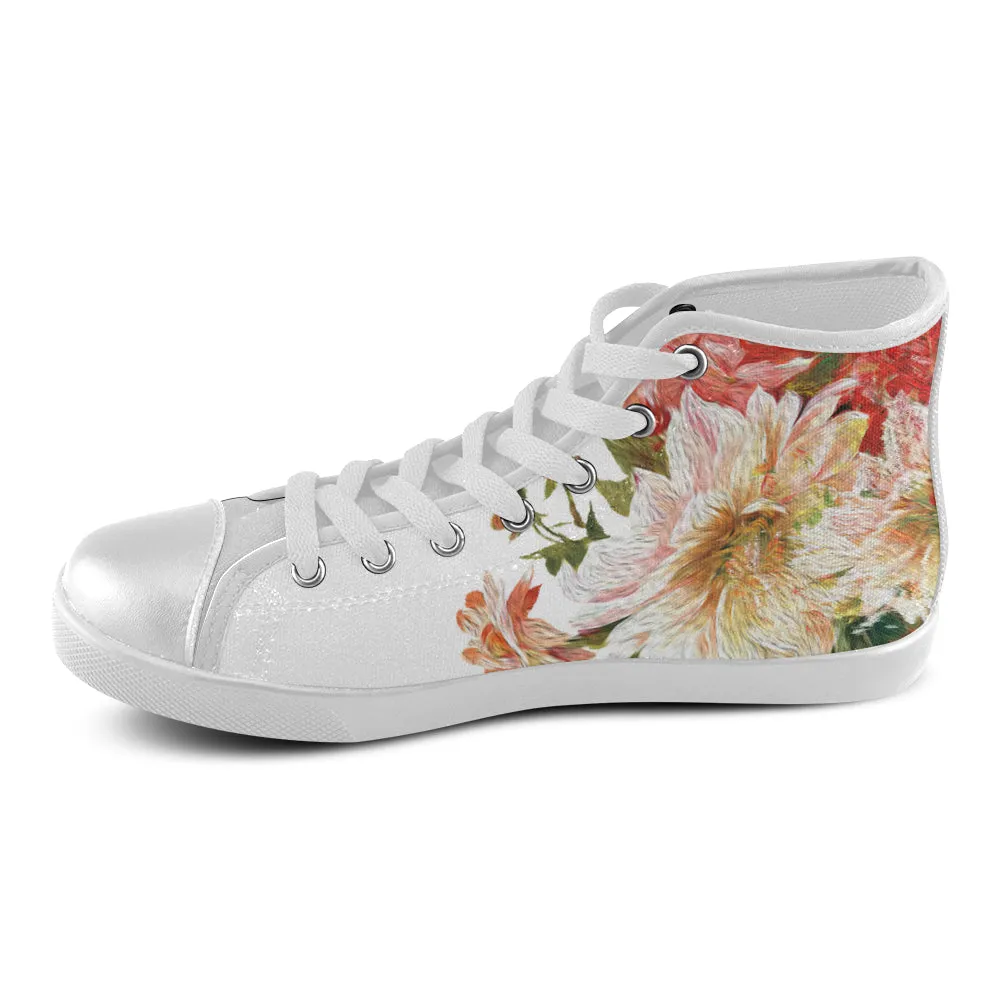 Women's Petal Floral Print Canvas High Top Shoes
