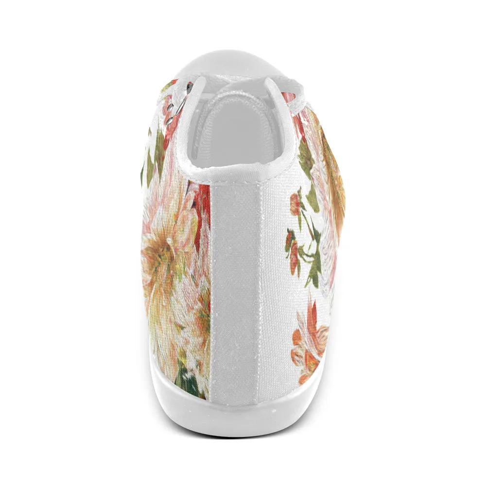 Women's Petal Floral Print Canvas High Top Shoes