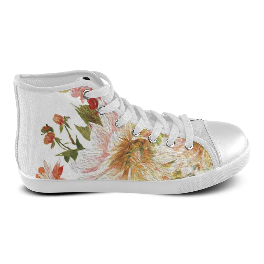 Women's Petal Floral Print Canvas High Top Shoes