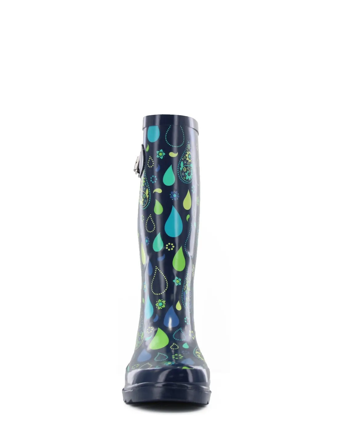 Women's Pouring Paisley Tall Rain Boot - Navy