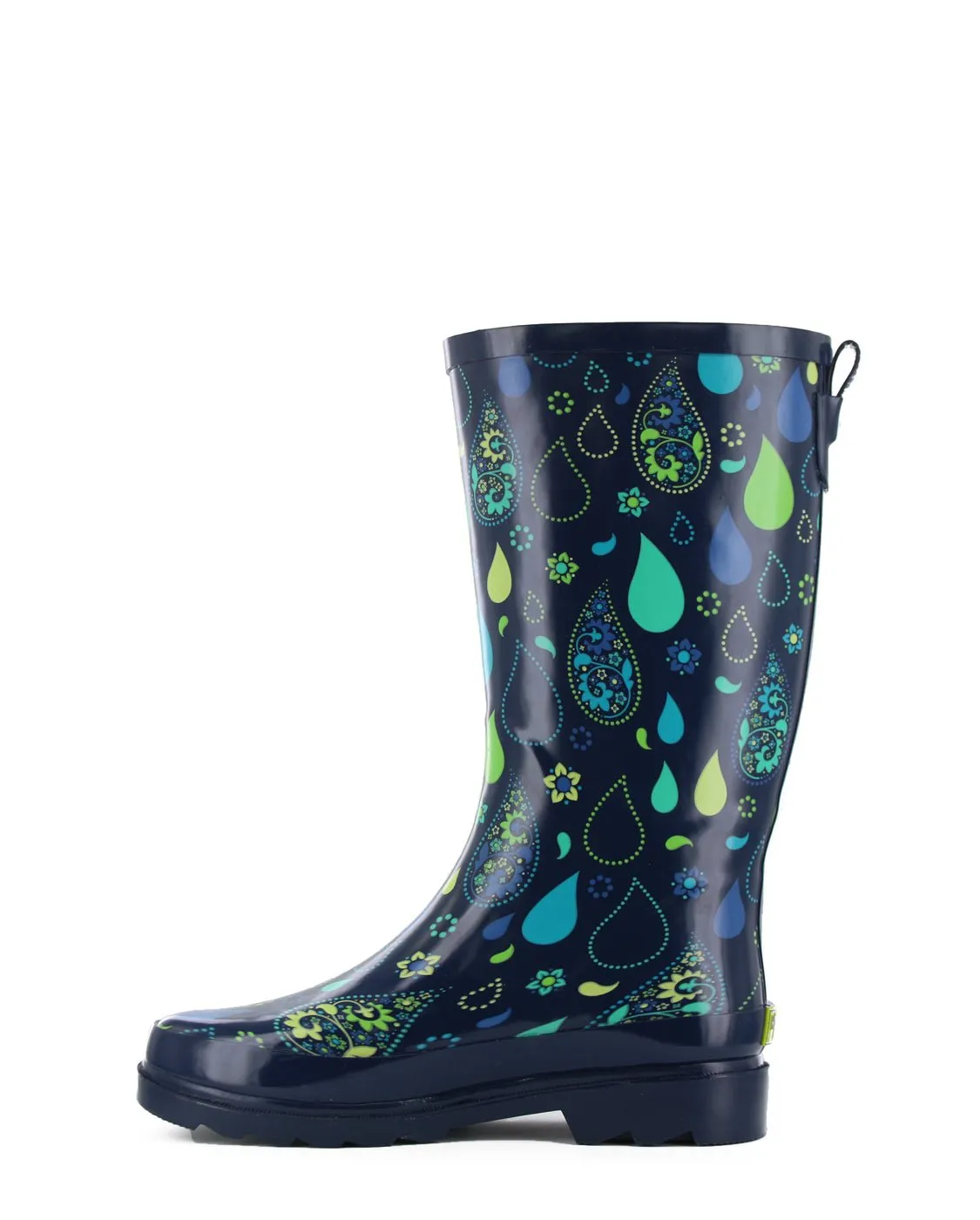 Women's Pouring Paisley Tall Rain Boot - Navy