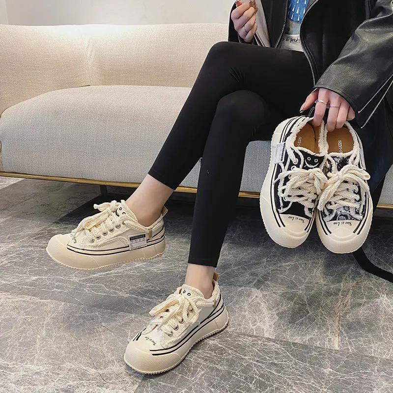 Women's Summer For Large And Small Size Thick Canvas Shoes
