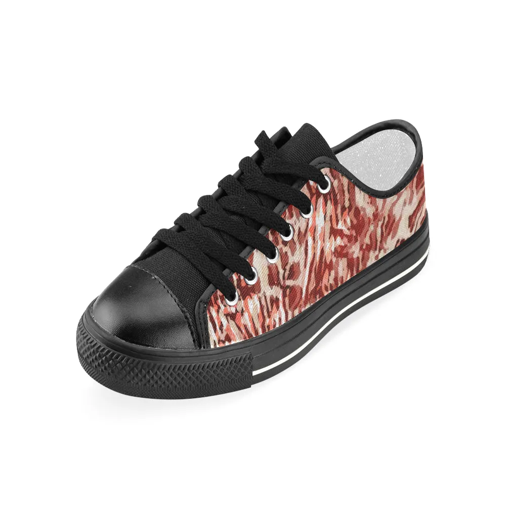 Women's Zebra Print Canvas Low Top Shoes