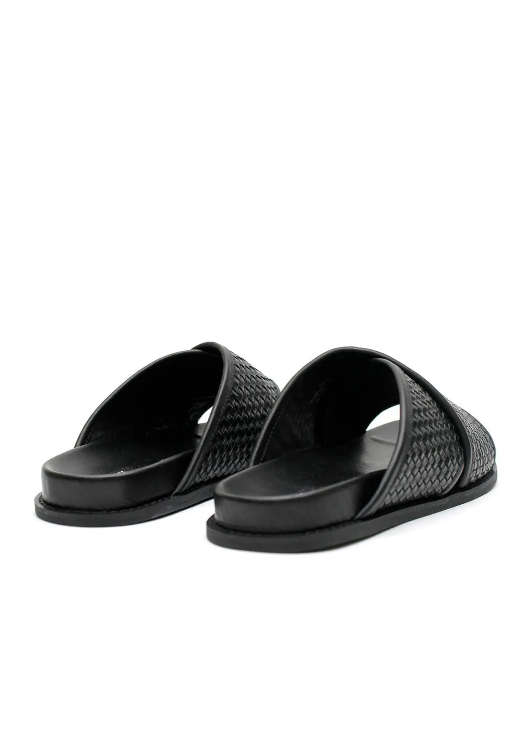 Woven Crossover Slide Black