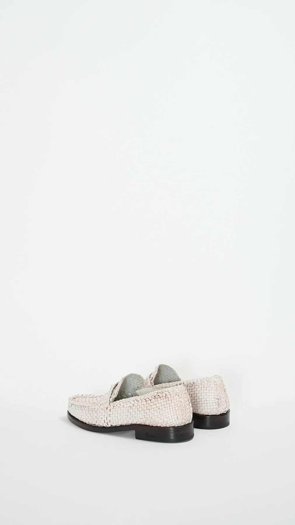 Woven Leather Loafer in Lily White