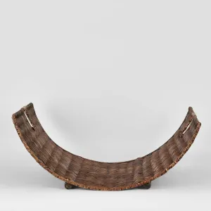 Woven Rattan Fire Basket Antique Brown